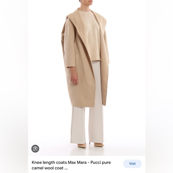 Retail$2,639 Max Mara Label-cut 100% PURE CAMEL WOOL Coat.Size US4 IT38 - Picture 2 of 6